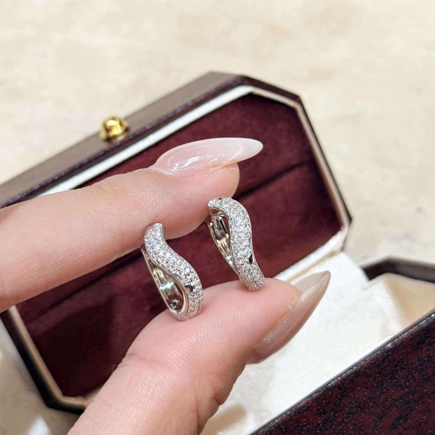 Tiffany & Co. Elsa Peretti® Diamond Wave Earrings